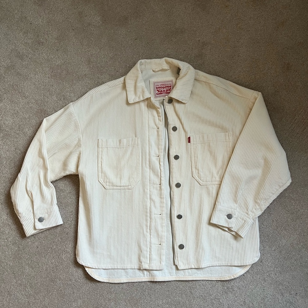 Levi's White Corduroy Shirt S